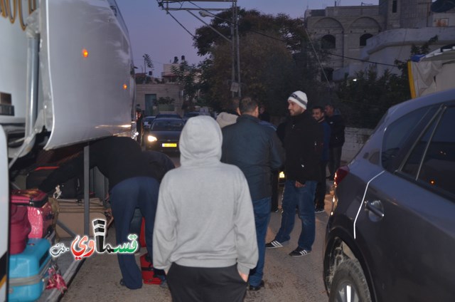 كفرقاسم : الفوج الثاني من عمرات الشتاء لحافلتي سامر الدعدوع وناصر الدويد يغادرون البلدة باتجاه الديار الحجازية